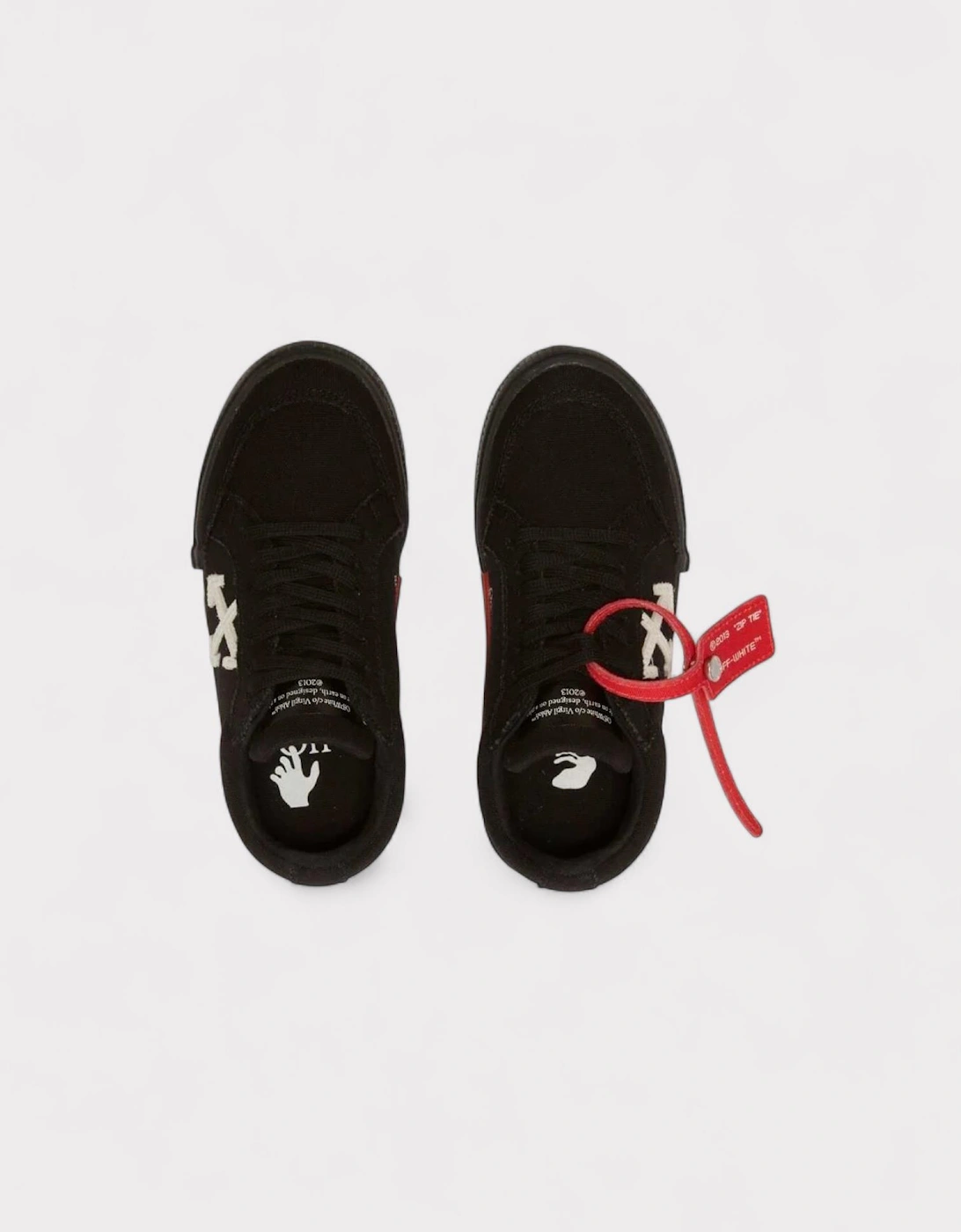 Vulcanised Lace Up Black White Kids