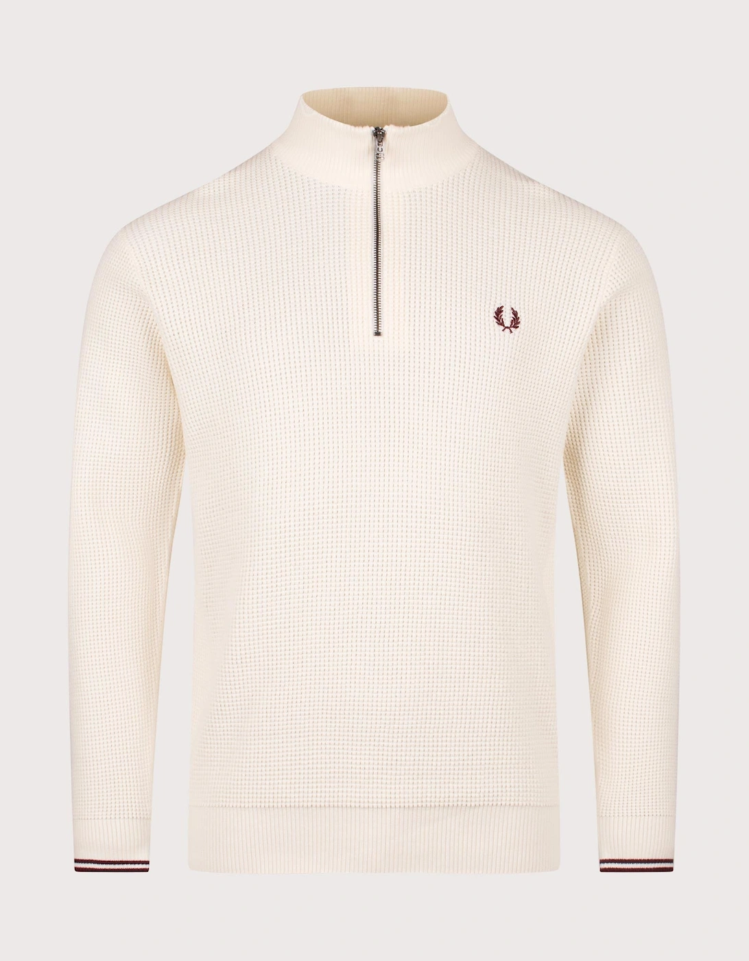 Waffle Stitch Quarter Zip Jumper, 4 of 3