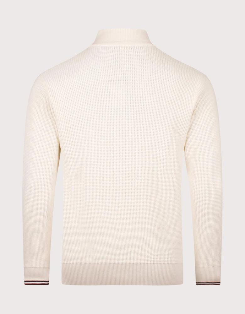 Waffle Stitch Quarter Zip Jumper