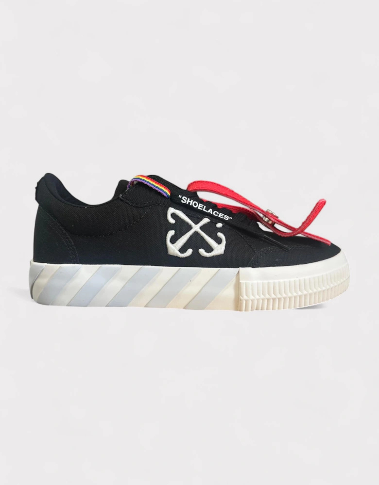Vulcanised Lace Up Sneaker Black White Kids