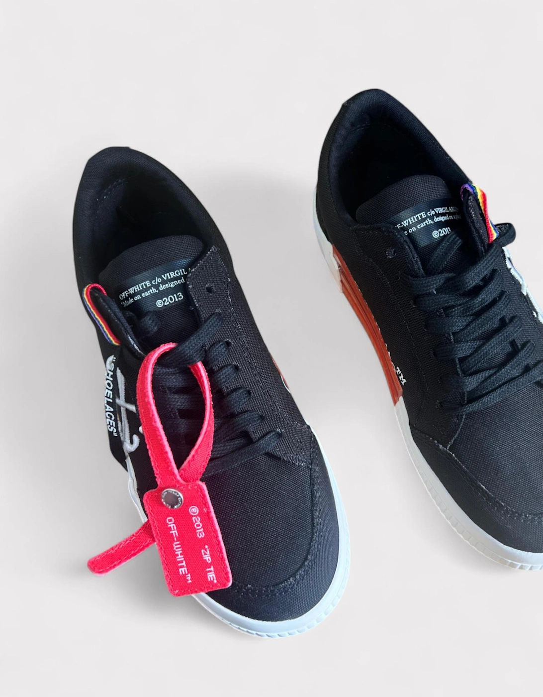 Vulcanised Lace Up Sneaker Black White Kids