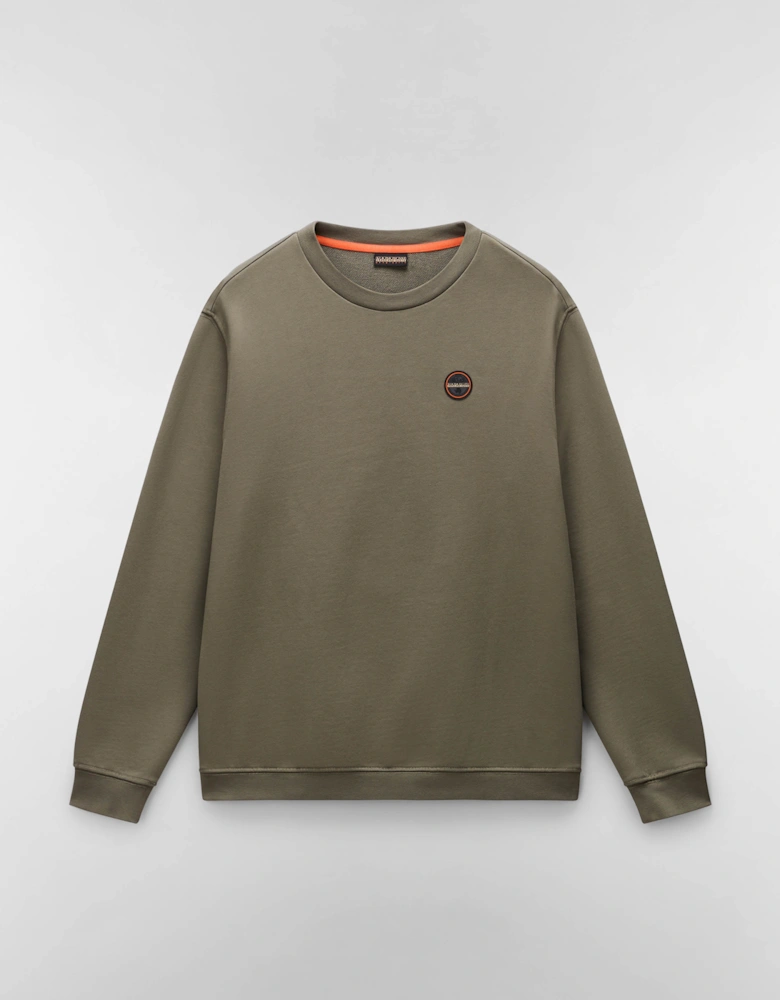Badge Mens Crew Neck Sweatshirt - Tea Leaf G0A