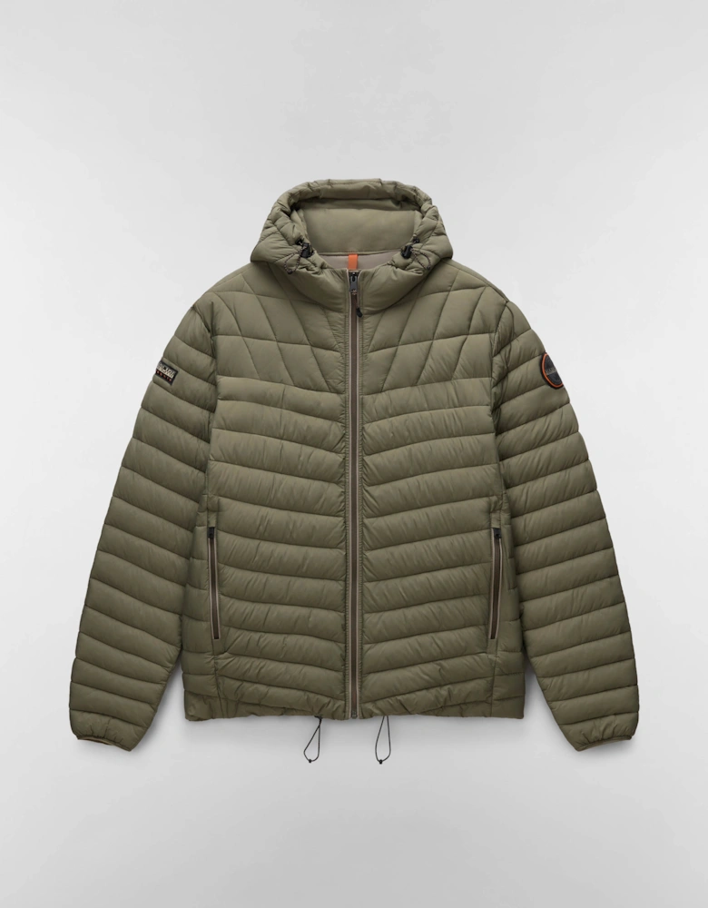 A-Lapaz Mens Hooded Puffer Jacket - Tea Leaf G0A