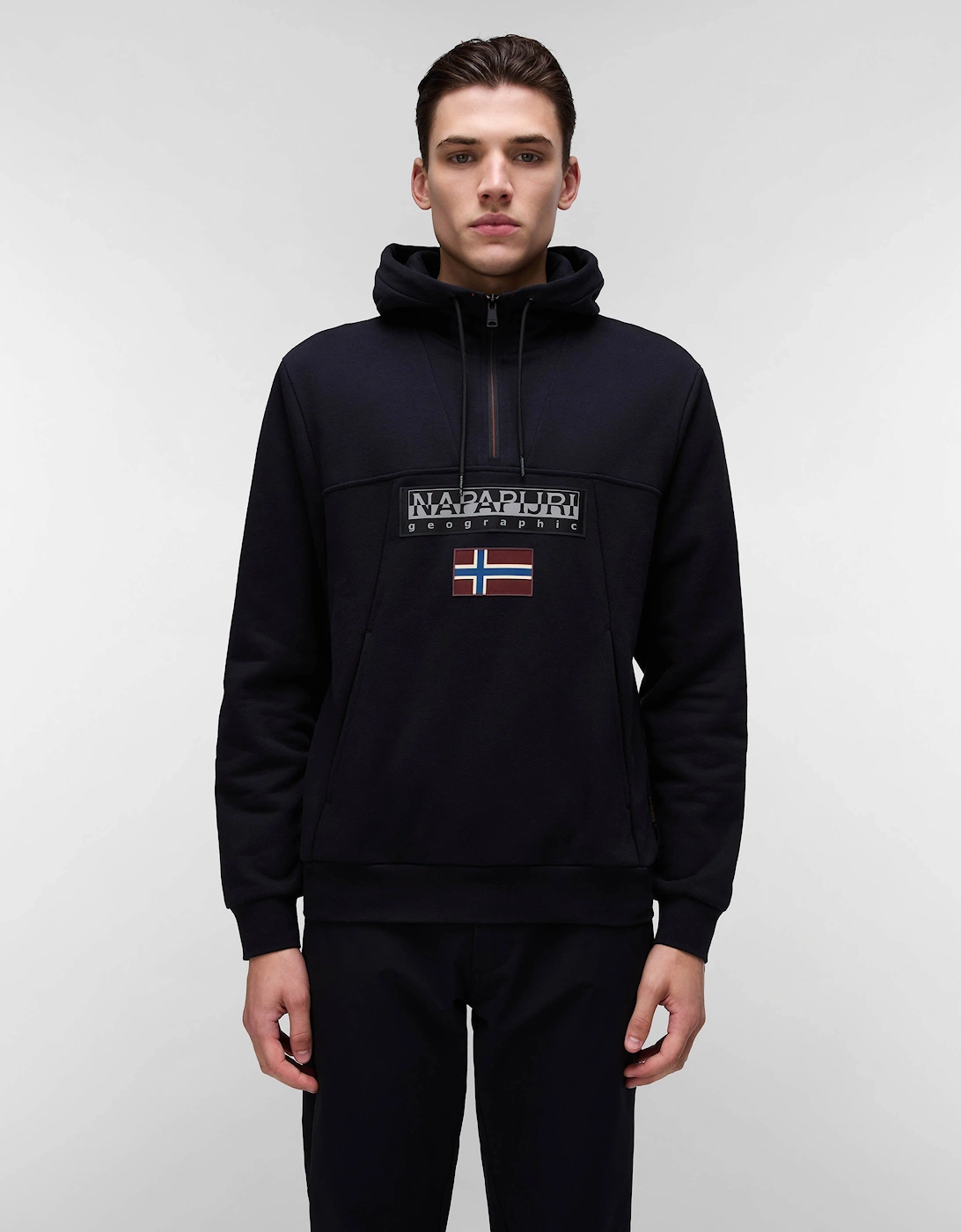 Burgee 2.0 Mens Half Zip Hoodie - Black 041, 2 of 1