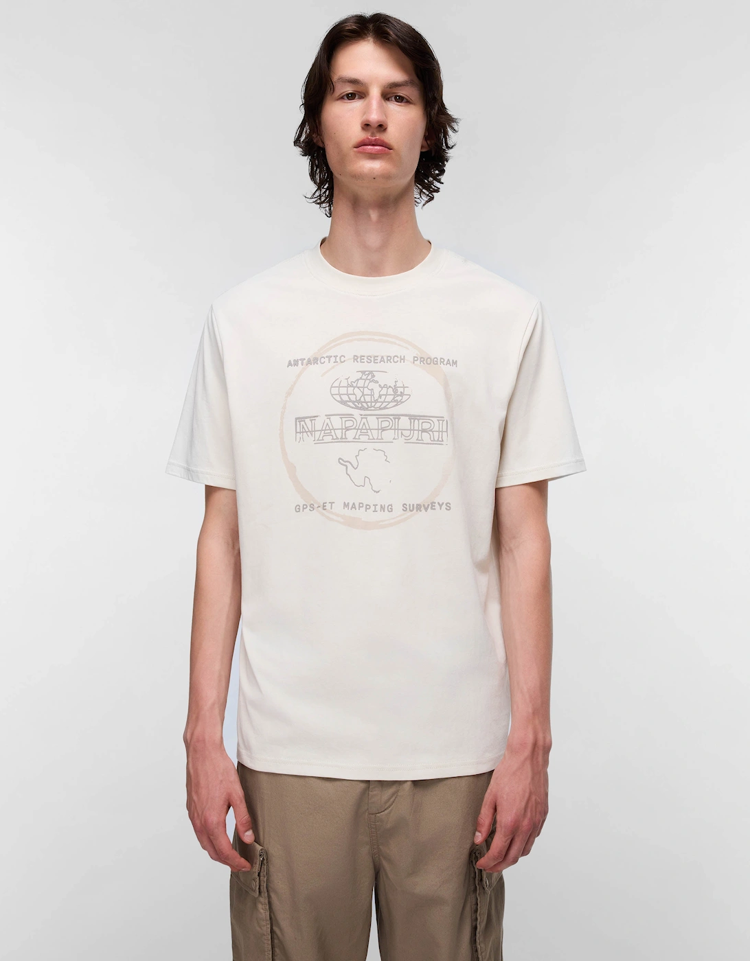 Bald Short Sleeve Mens T-Shirt - Beige Dimity N1J, 2 of 1