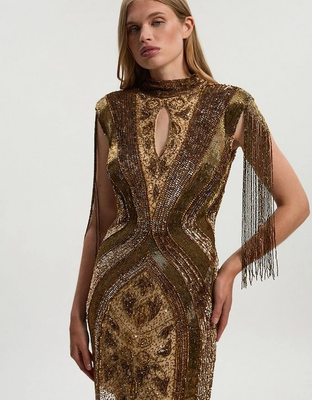 Petite Embellished Beaded Cap Sleeve Woven Mini Dress, 4 of 3