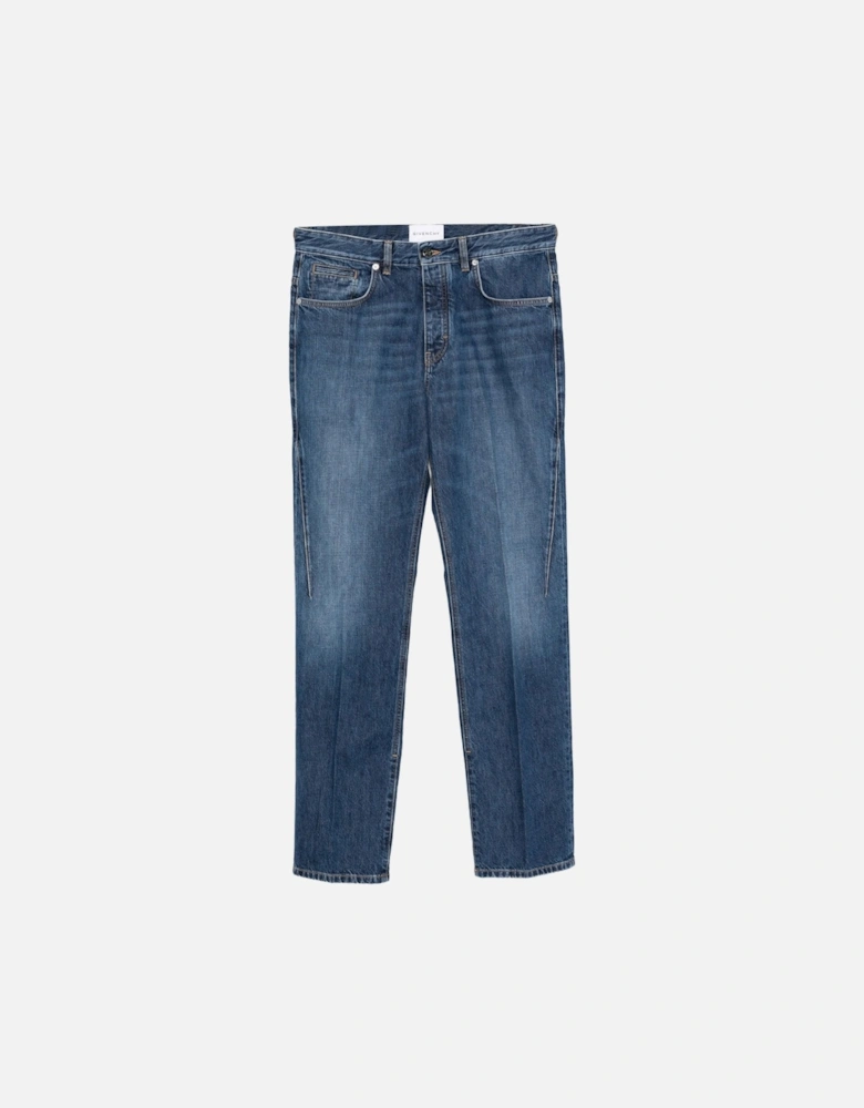 Straight Fit Vintage Denim Jeans Blue