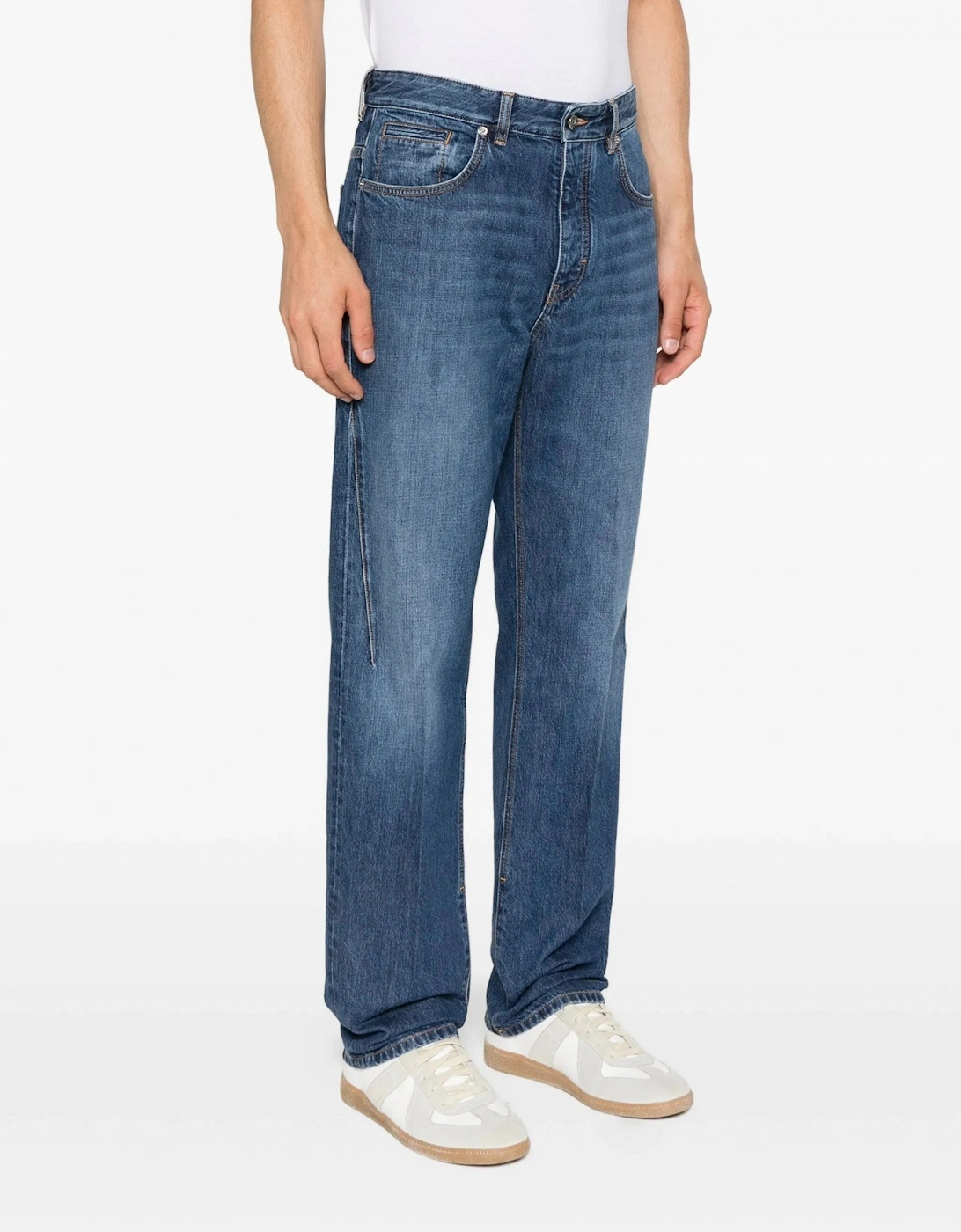 Straight Fit Vintage Denim Jeans Blue