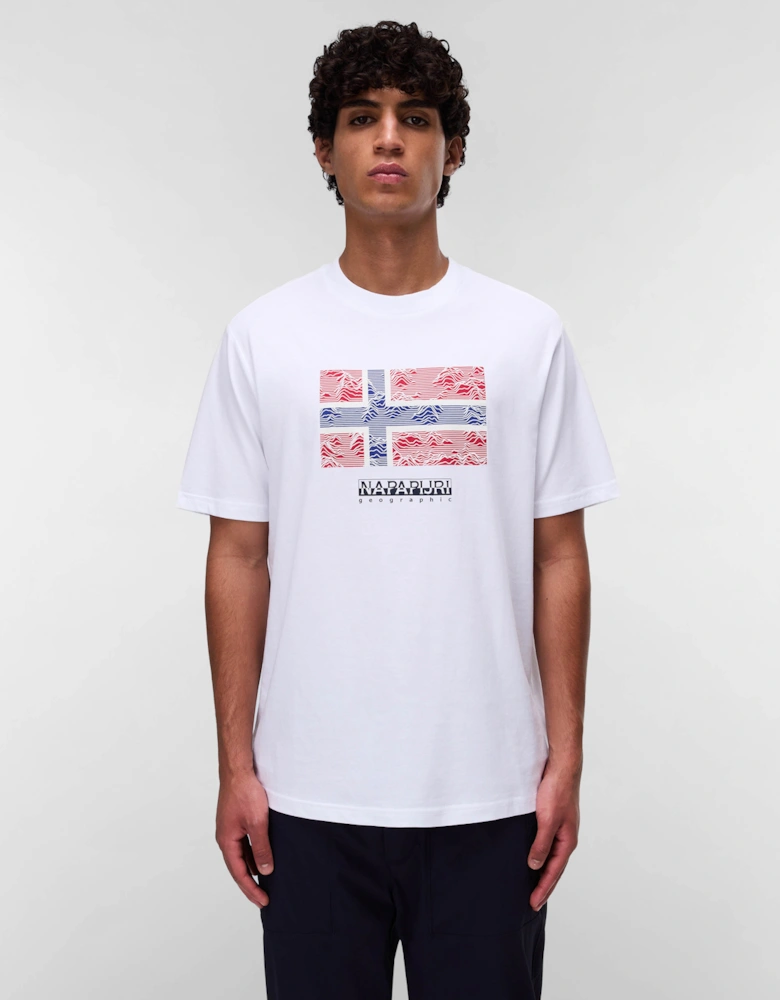 Drapeau Mens Short Sleeve T-Shirt - Bright White 002