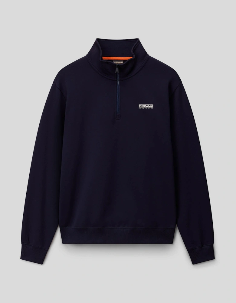 Small Box Mens Half Zip Sweatshirt - Blue Marine 176