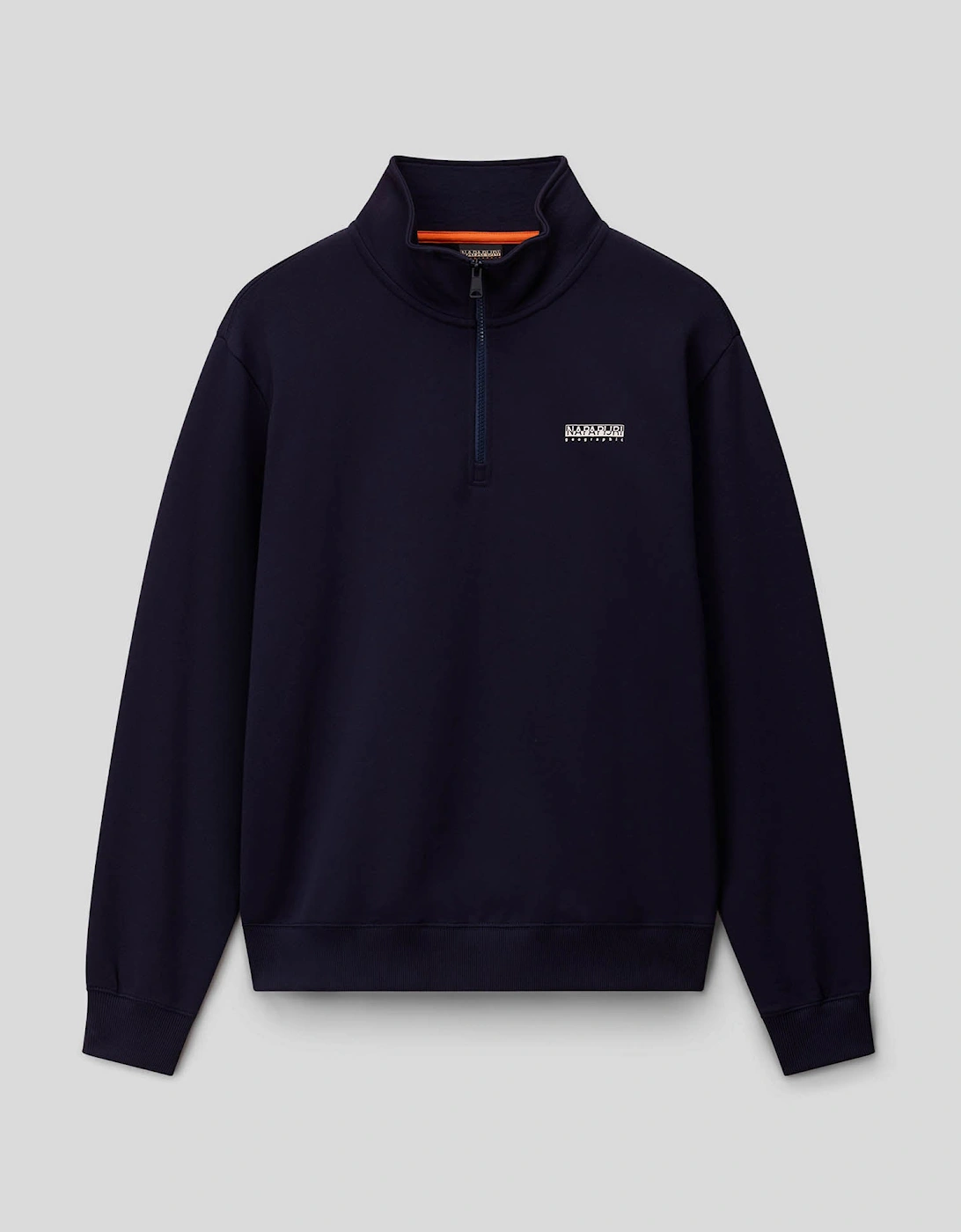 Small Box Mens Half Zip Sweatshirt - Blue Marine 176, 2 of 1