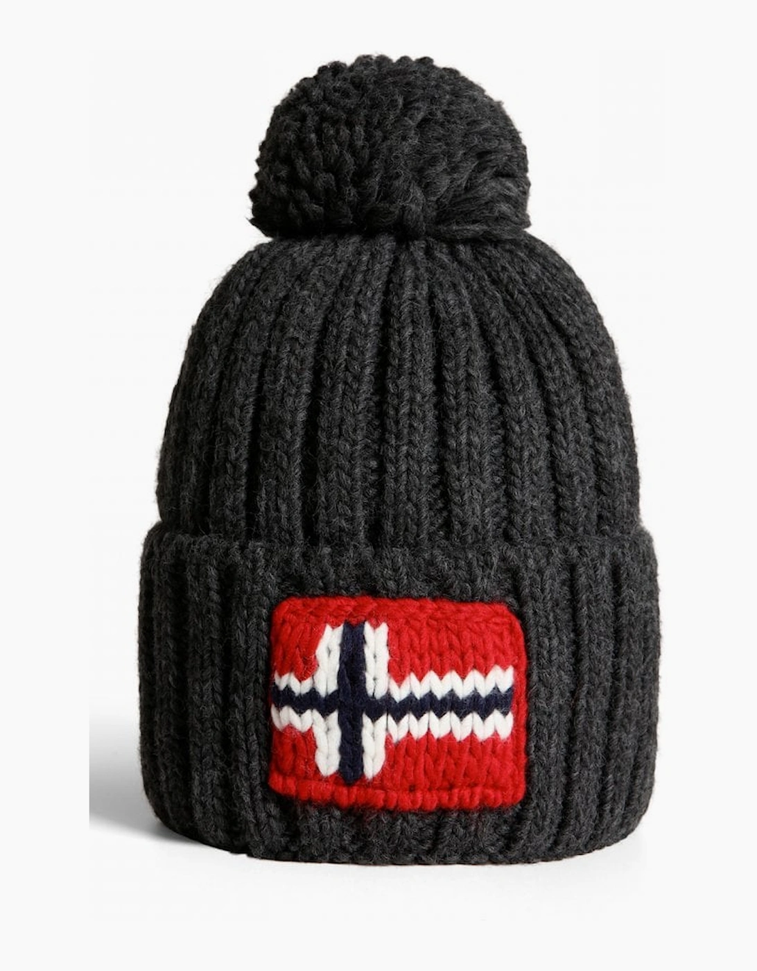 Napapijri Napapijri Semiury 5 Bobble Hat - Dark Grey Melange 197 - Black