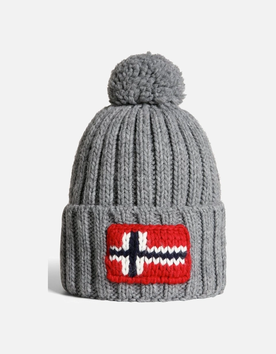 Napapijri Women's Grey Semiury 5 Bobble Hat - Medium Melange 160 - Size: One Size