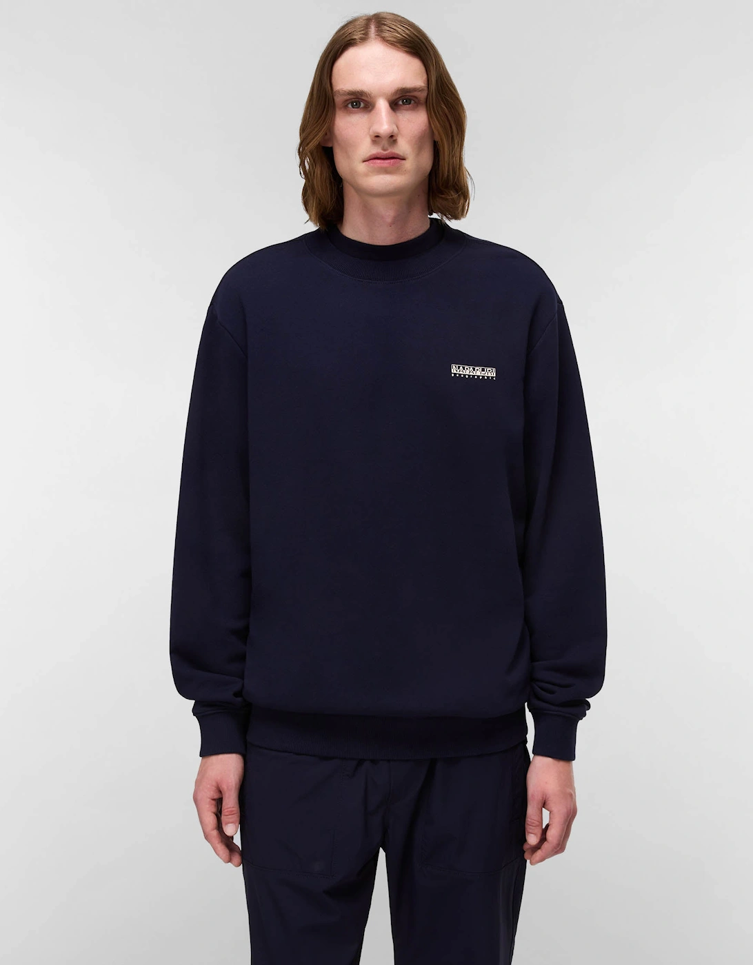 Napapijri Men's Blue Marine Box Crew Neck Sweatshirt - 176  Xxl