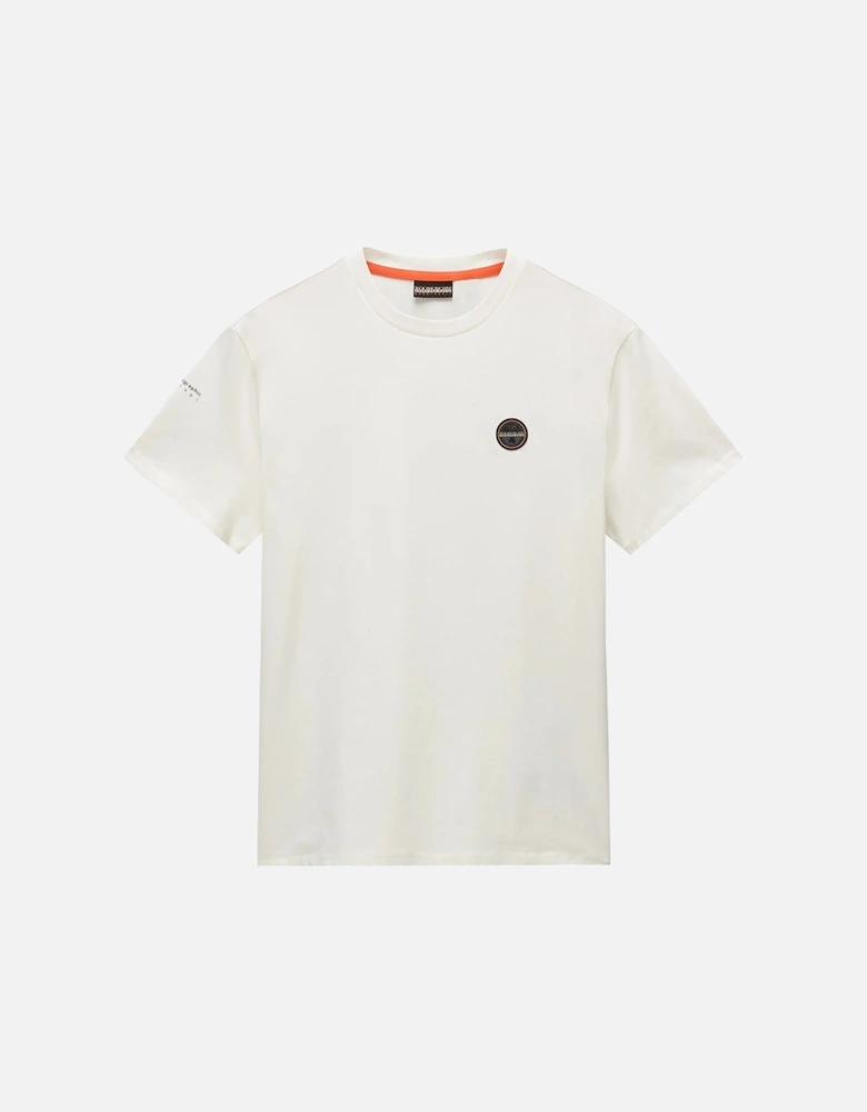 S Badge T-Shirt White Heron