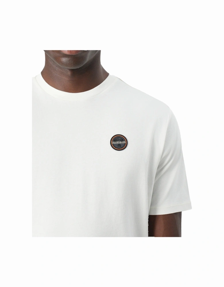 S Badge T-Shirt White Heron