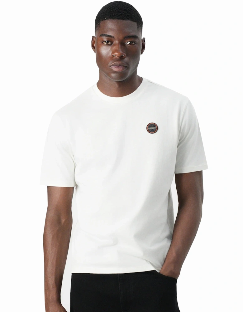 S Badge T-Shirt White Heron