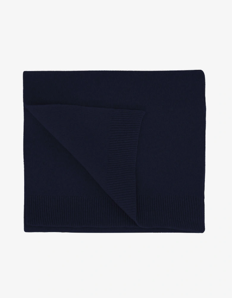 Merino Wool Scarf - Navy Blue