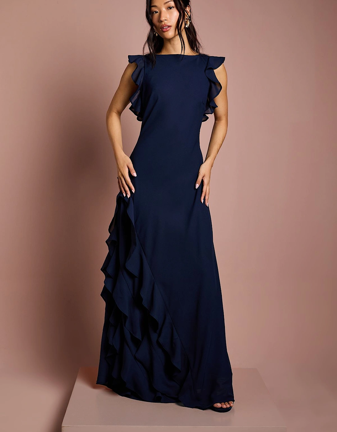 Honoured Ruffle Georgette Maxi Bridesmaid Dress, 2 of 1