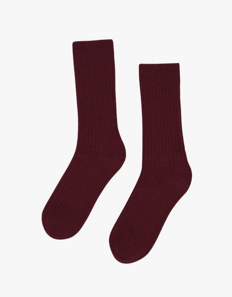 Mens Merino Wool Blend Socks - Oxblood Red