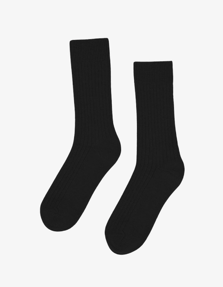 Mens Merino Wool Blend Socks - Deep Black