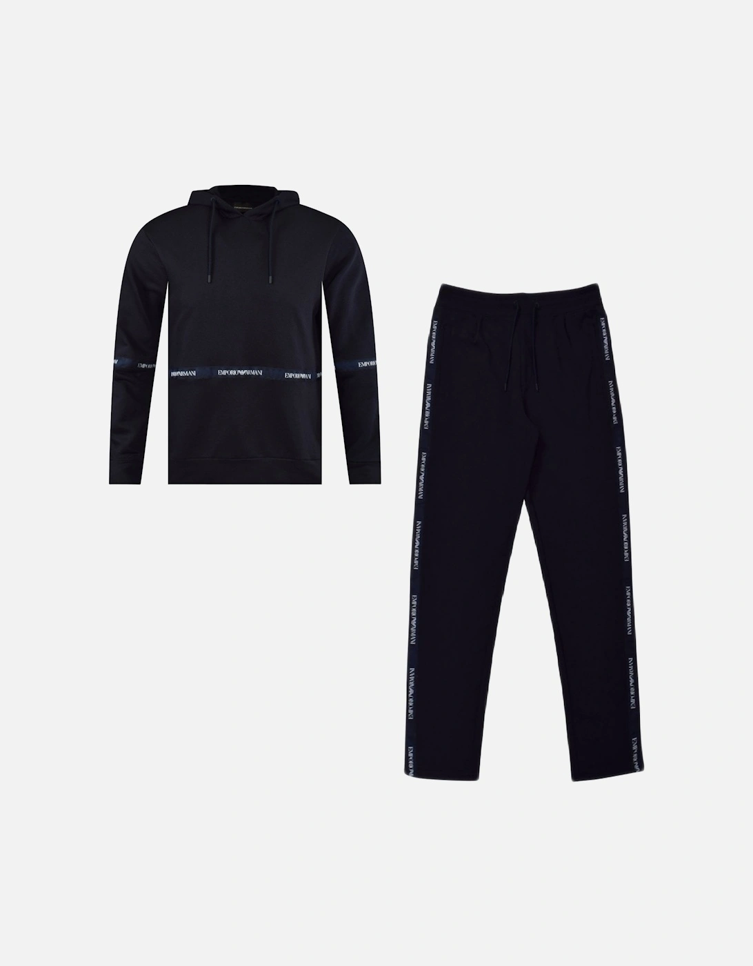 Cotton Pullover Hooded Navy Tracksuit, 4 of 3