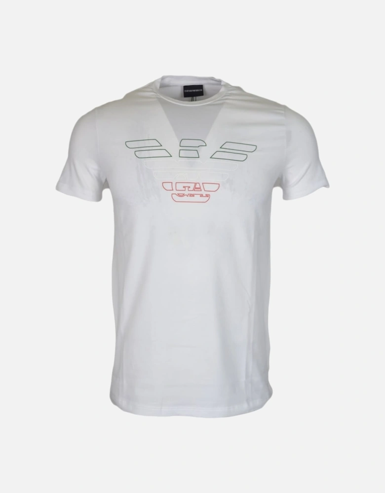 3Z1T90 Cotton Round Neck Printed White T-Shirt