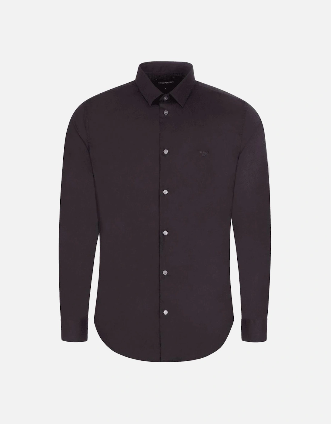 Embroidered Logo Slim Fit Cotton Black Shirt, 4 of 3