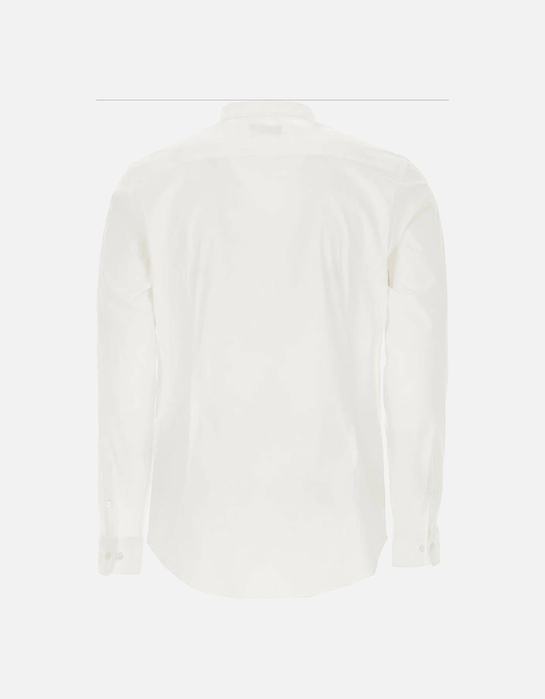 Embroidered Logo Slim Fit Cotton White Shirt