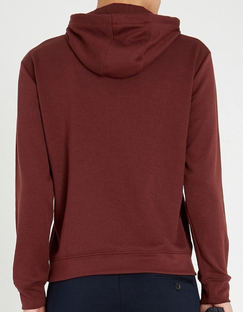 Cotton Stitched Logo Burgundy Hoodie