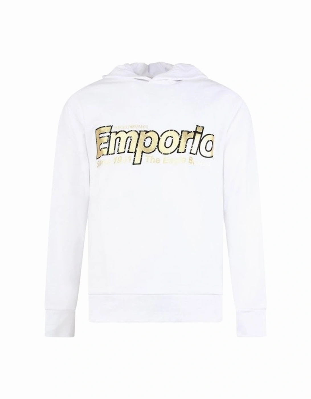 Cotton Overhead Embroidered Logo White Hoodie, 3 of 2