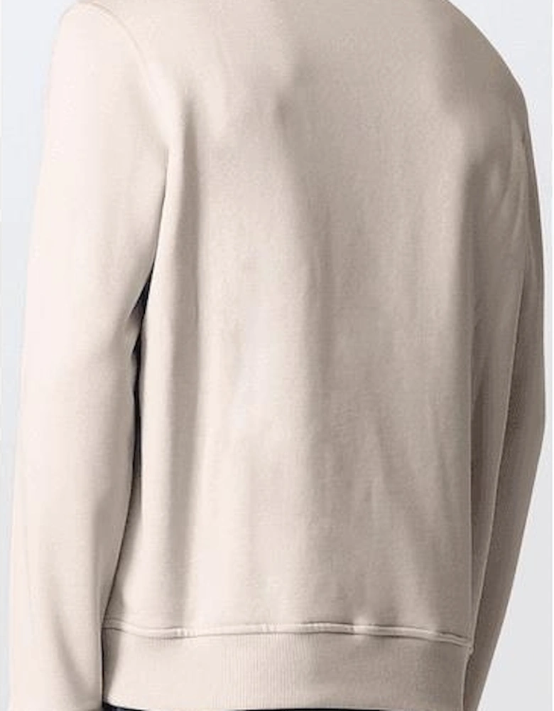 Cotton Embroidered Logo Cream Sweatshirt