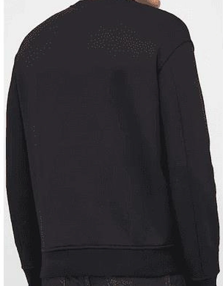 Cotton Embroidered Logo Black Sweatshirt