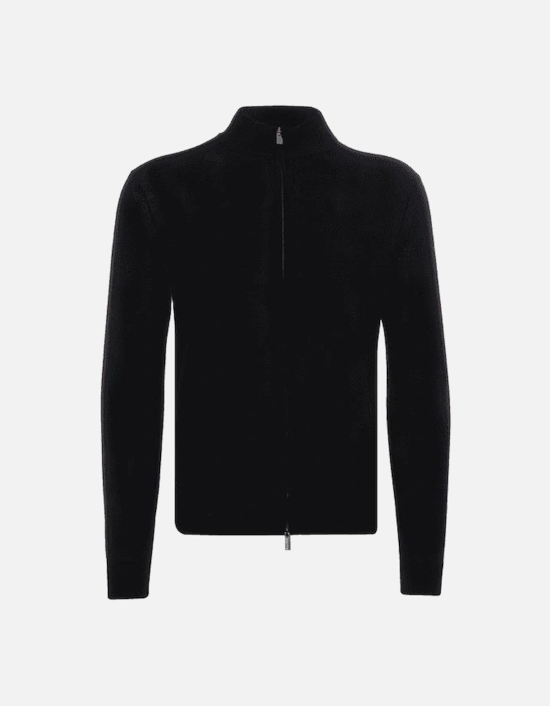 Zip Up Cotton Knit Cardigan