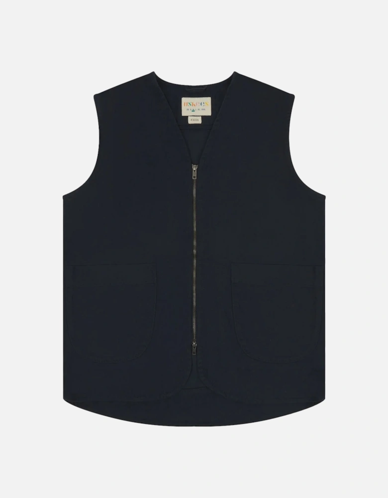 Blueberry #3036 Drill Zip-up Vest