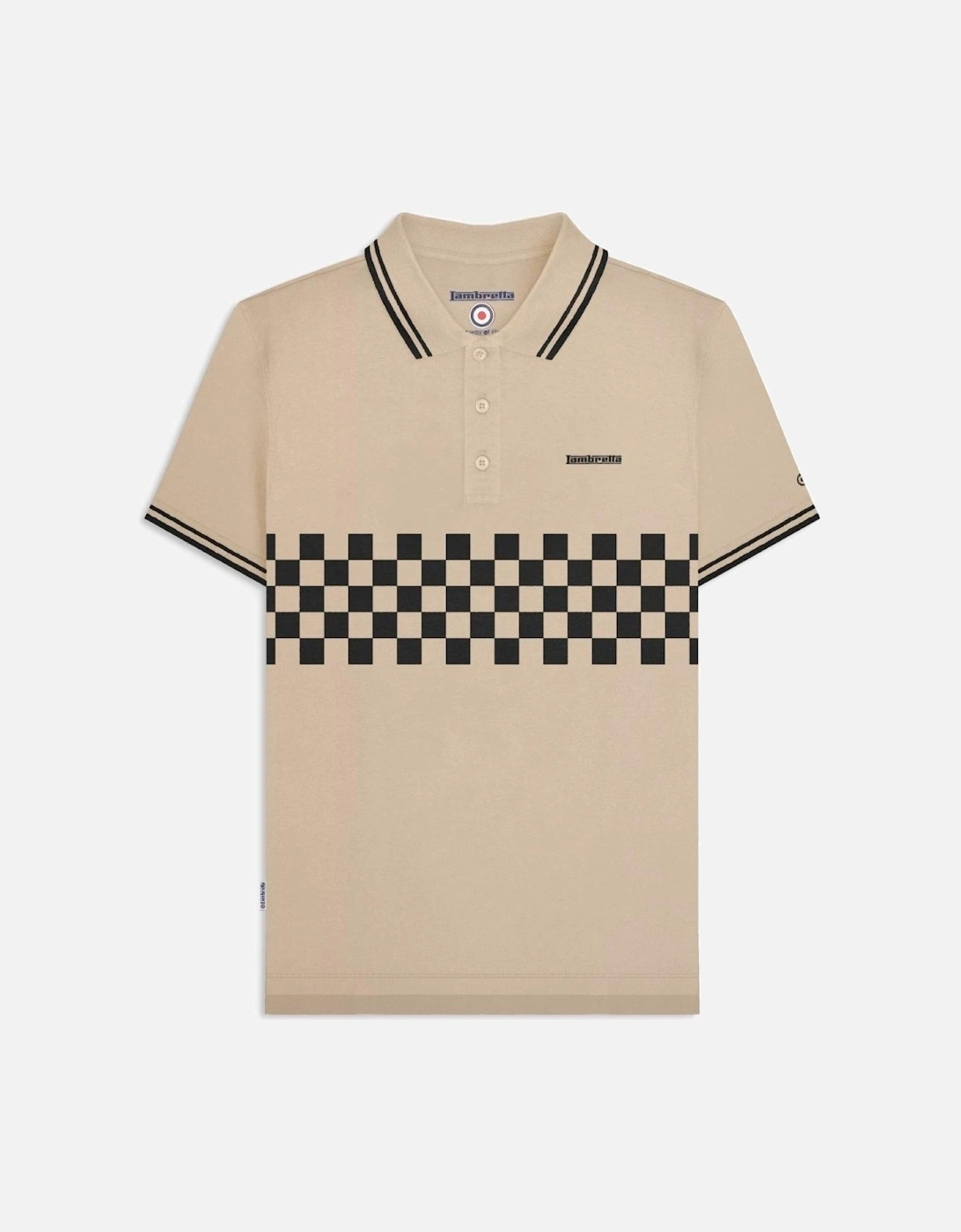Mens Two Toned Tipped Checked Polo Shirt, 2 of 1
