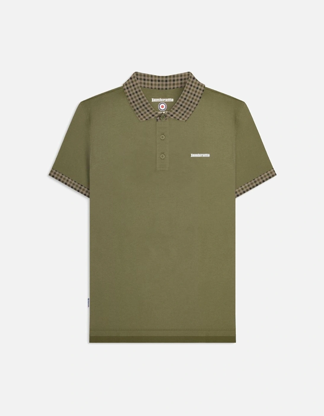 Mens Gingham Collar Short Sleeve Polo Shirt, 2 of 1
