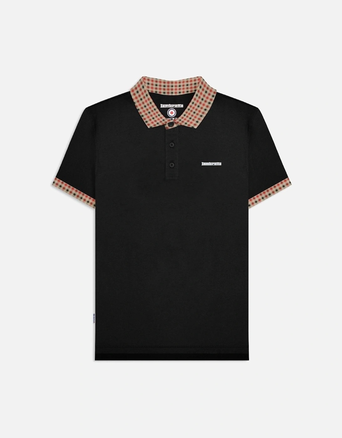 Mens Gingham Collar Short Sleeve Polo Shirt, 2 of 1