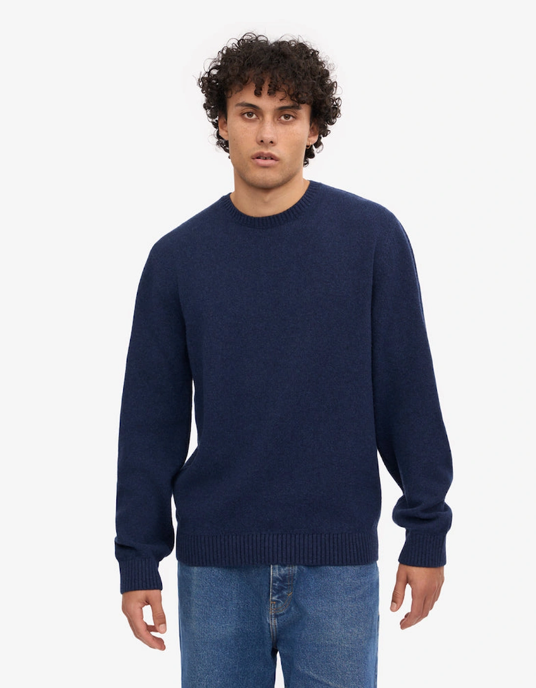 Men's Colorful Standard Classic Merino Wool Crew Neck Jumper - Marine Blue - Navy - Size: 38