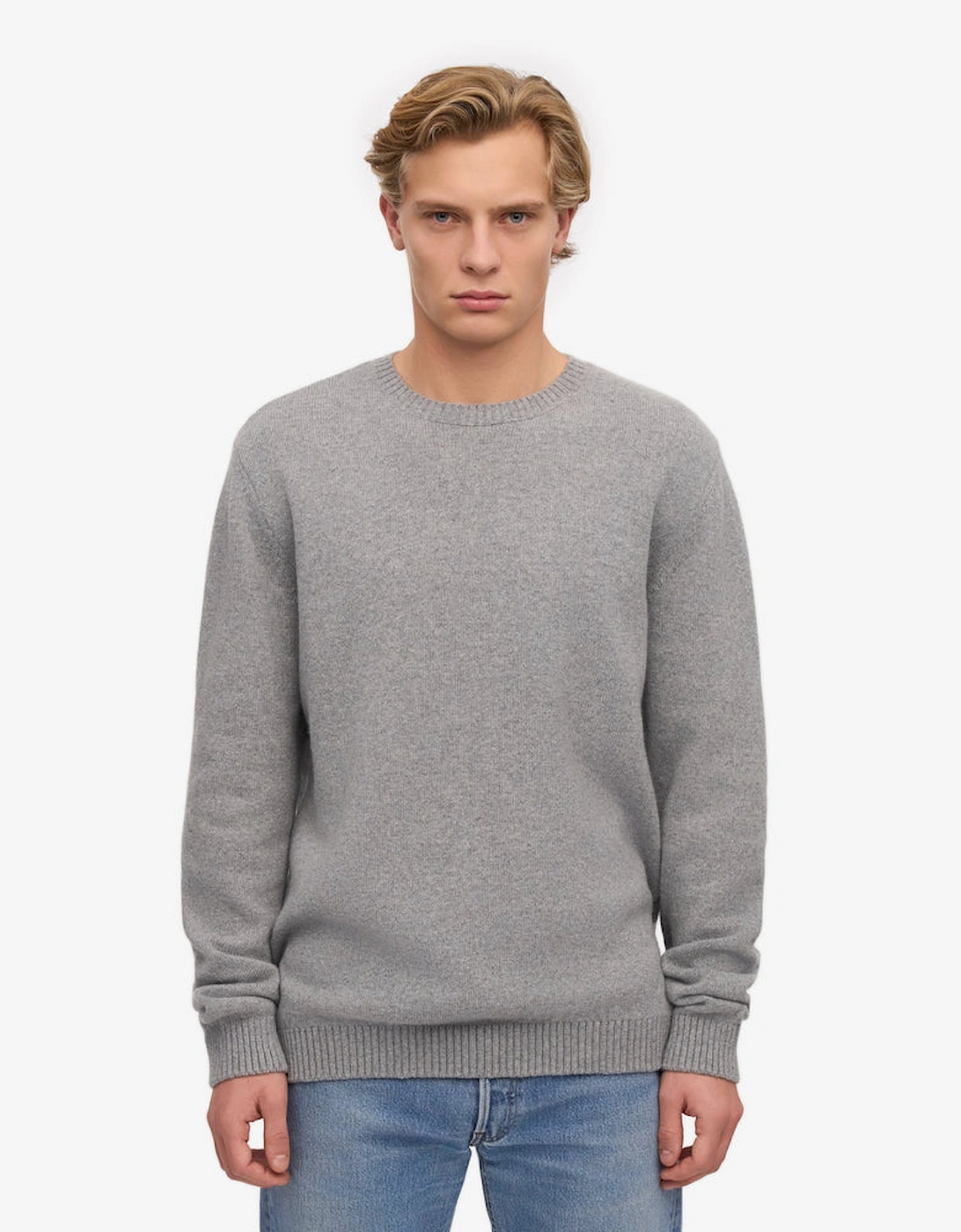 Classic Merino Wool Crew Neck Jumper - Heather Grey, 2 of 1