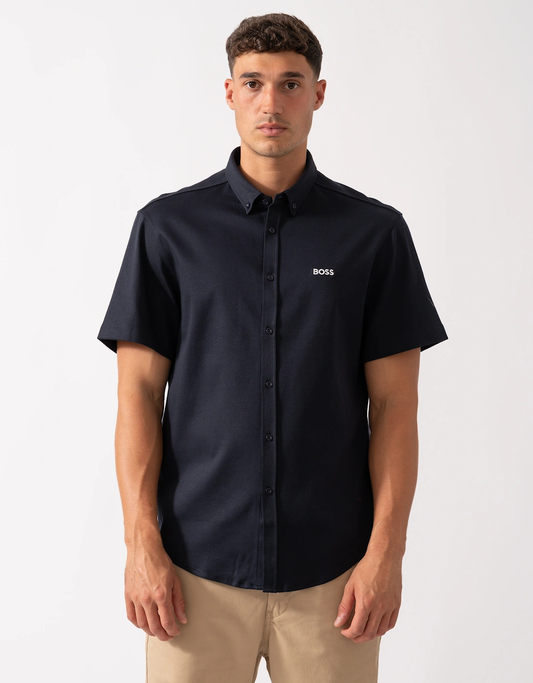 BOSS Green B_Motion Mens Short Sleeve Shirt 50544784 - Dark Blue 402, 2 of 1