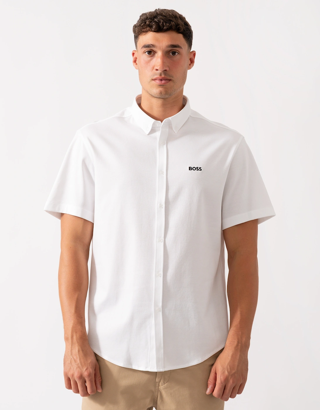BOSS Green B_Motion Mens Short Sleeve Shirt 50544784 - White 100, 2 of 1