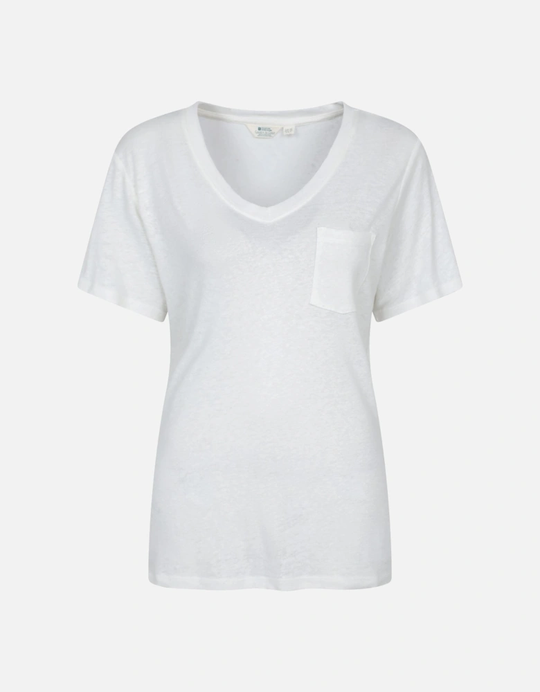 Womens/Ladies Slub Linen Blend T-Shirt