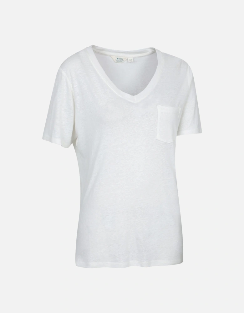 Womens/Ladies Slub Linen Blend T-Shirt