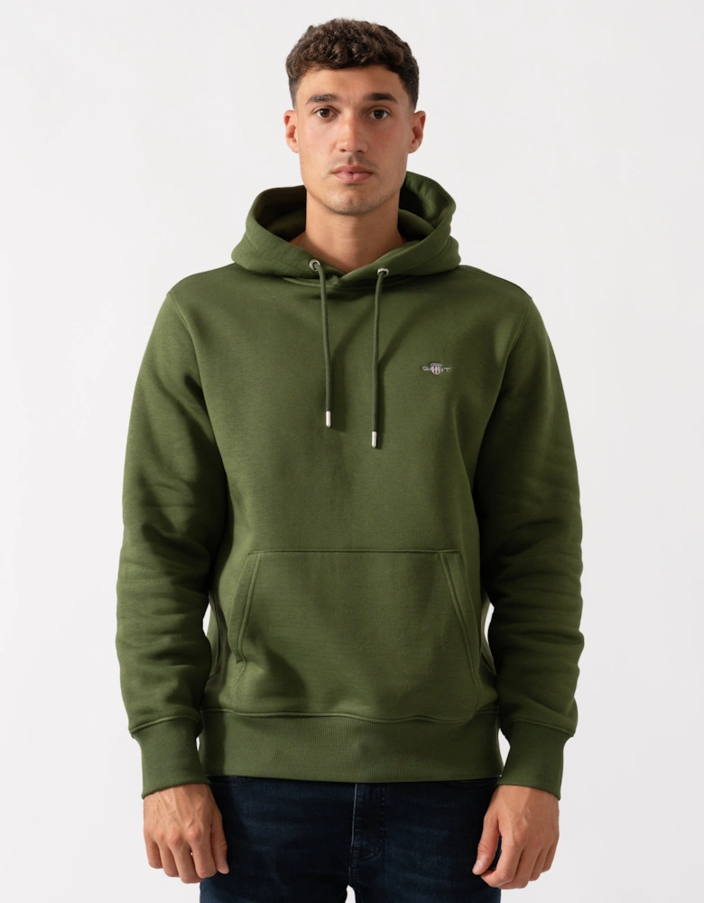Mens Regular Fit Shield Logo Pullover Hoodie - 360 Country Green
