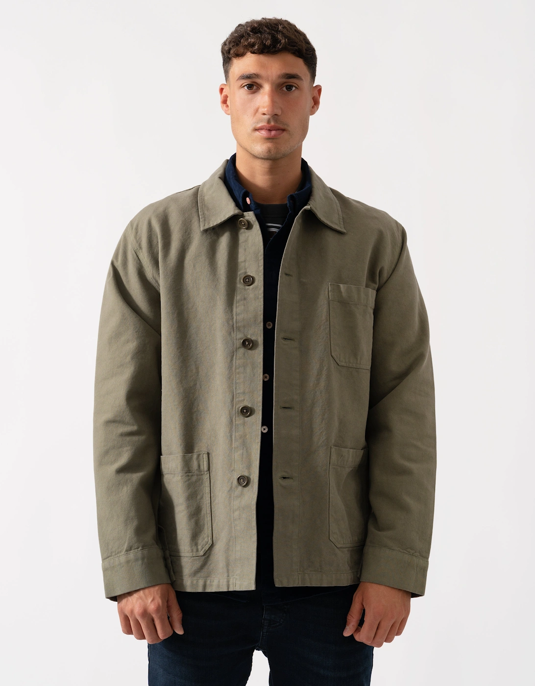 Men's Colorful Standard Mens Organic Workwear Jacket - Dusty Olive - Green - Size: 40/Regular