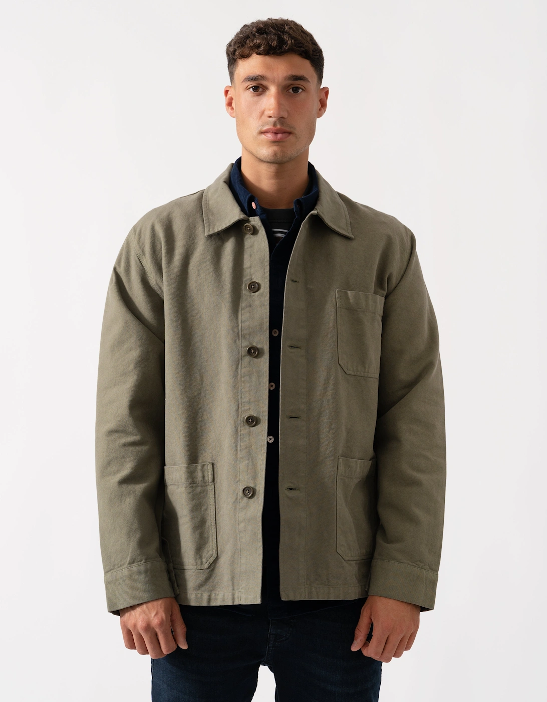 Mens Organic Workwear Jacket - Dusty Olive, 5 of 4