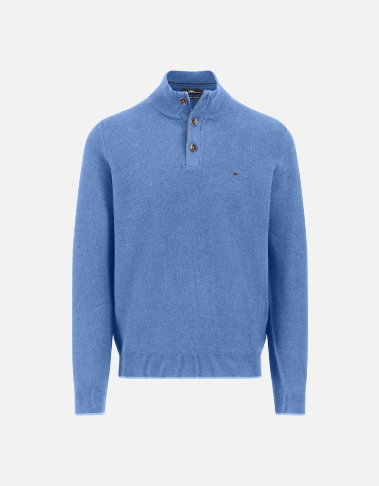 Fynch-Hatton Troyer Button Knitwear Crystal Blue