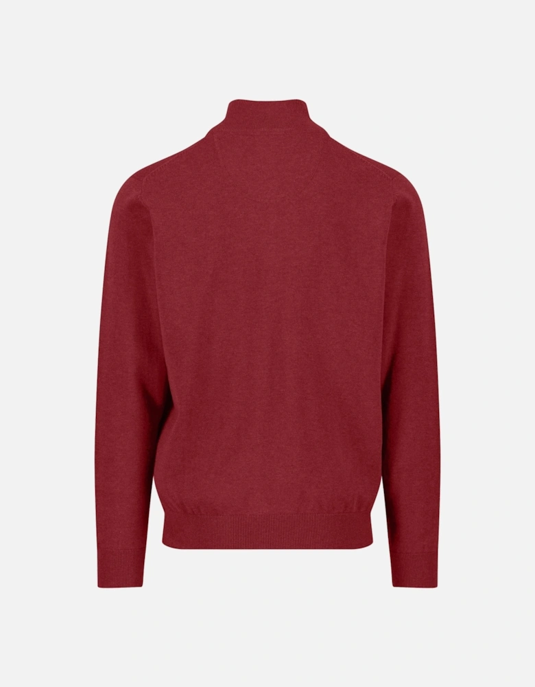 Fynch-Hatton Troyer Half Zip Knitwear Garnet Red