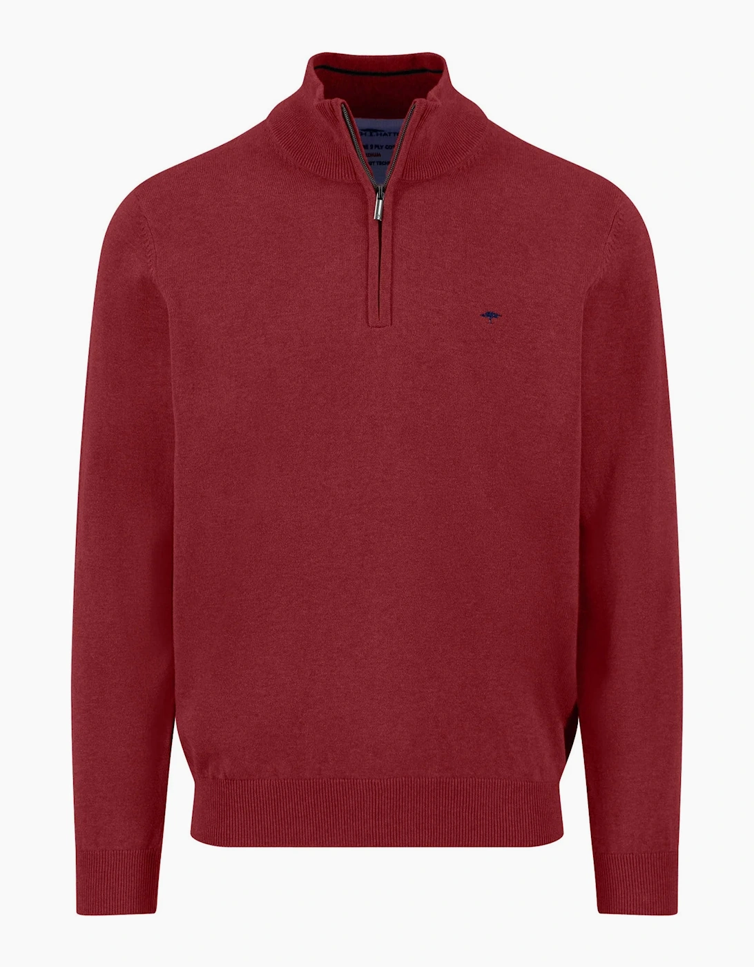 Men's Fynch-Hatton Troyer Half Zip Knitwear Garnet Red - Size: 42